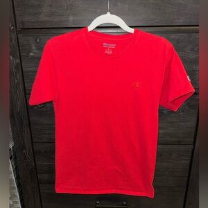 Men’s Red Champion Crewneck Tee Shirt